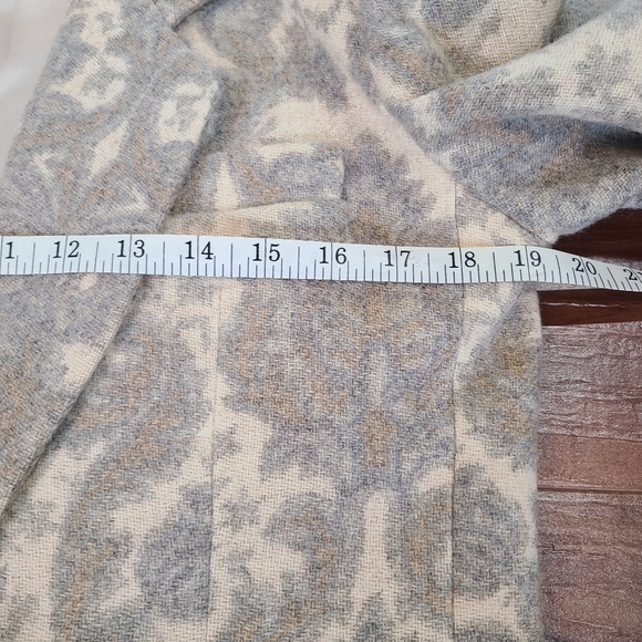 VTG 80 90s Gray Tapestry Damask Paisley Wool Single Button Satin Lined Blazer 10 - Picture 13 of 16